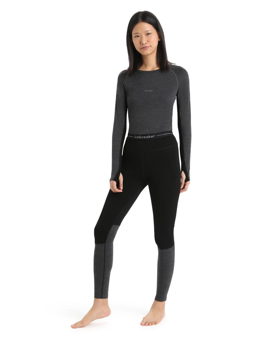 Icebreaker 200 ZoneKnit™ Merino Leggings Női Base Layers Fekete | HU 1848NWYB